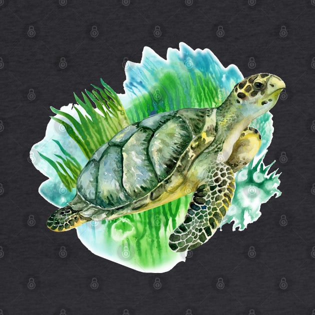 Sea Green turtle seaweed by Mako Design 